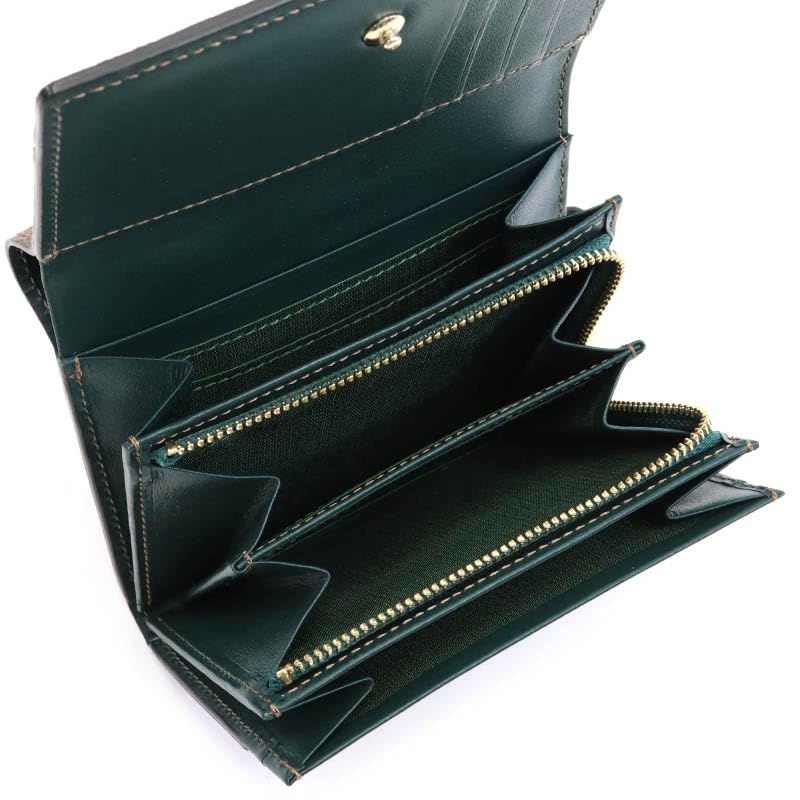 Nina Ricci Atre Nouveau Purse Green Bifold Wallet 85-8202 Women's