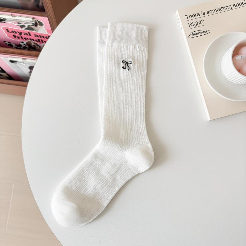 Women's Bowknot Ballet-Style Mesh Mid-Calf Socks for Spring/Summer