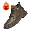 Men's Genuine Leather Casual Shoes Winter Velvet High Top Workwear Shoes Fashionable and High-quality Oxford Shoes for Men‘s