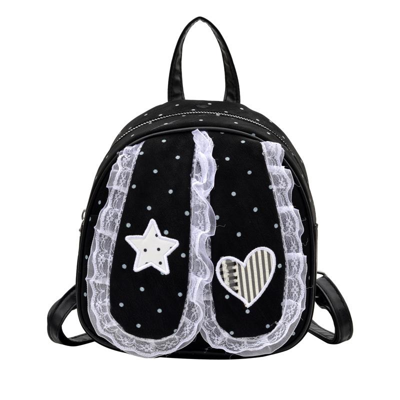 Schoolbag Korean version of sweet lace polka dot lop ear rabbit backpack girly style high value commuting foreign style fashion small backpack