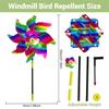 10 Pack Sparkly Bird Repellent Rotating Windmill with Stakes Extra Sparkly Pinwheel Bird Repellent Devices for Garden Yard Decor