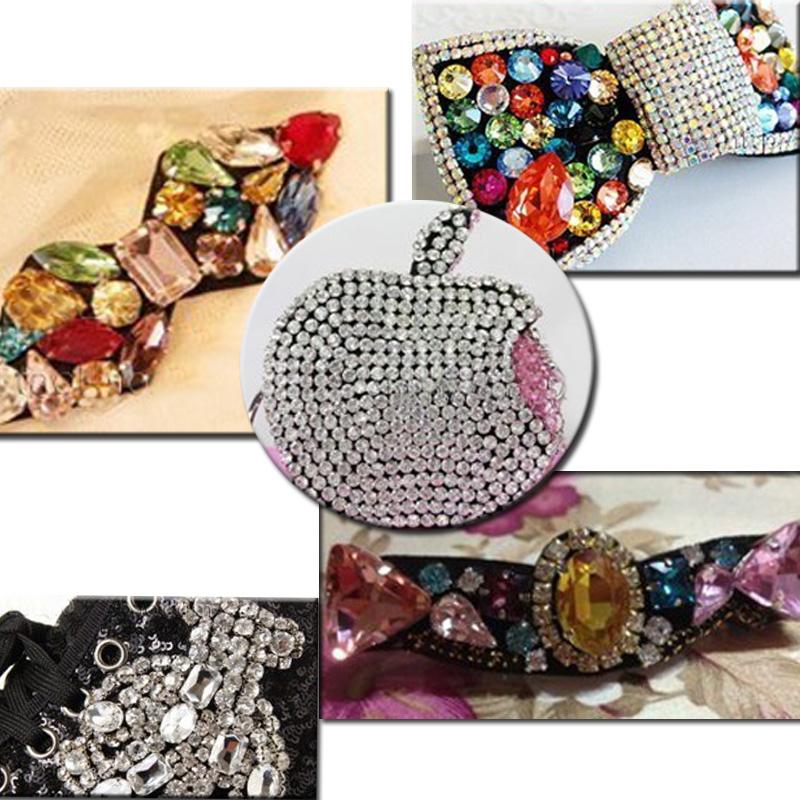 SS16-SS40 2D 3D Krallen-Näh-Strasssteine, glänzende Kristalle, Glasperlen, Steine, Strass zum Aufnähen für Kleidungsdekorations-Edelsteine