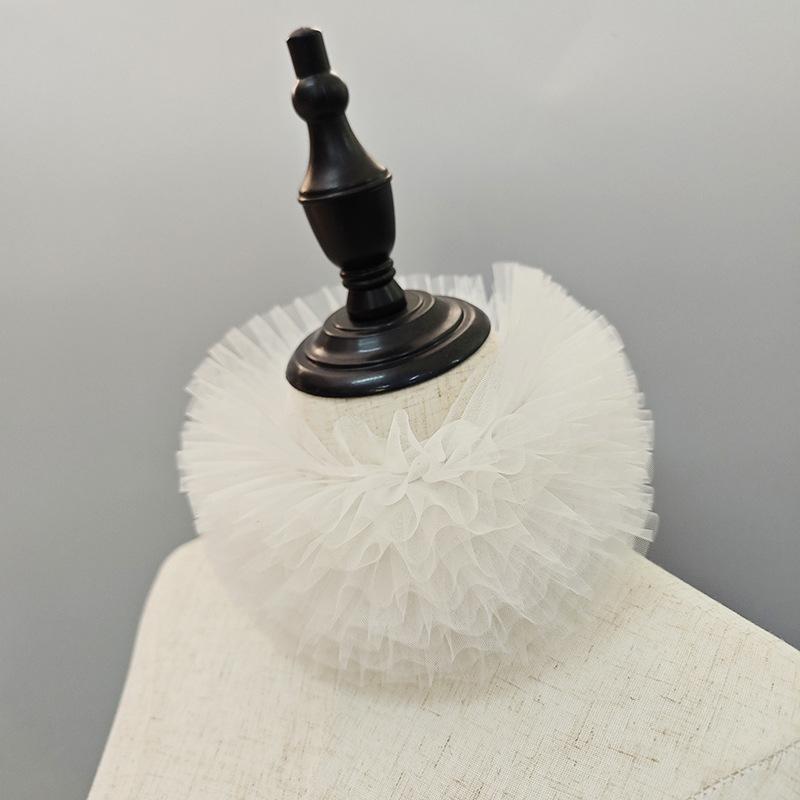 Puffy Multi-layer Pleated False Collar Colorful Shirt Sweater Mesh Ruffle Stand Collar Detachable Decorative Cosplay Collar
