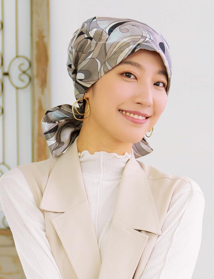 MY Medical Care Drug Pucci Pattern [KISS LIFE] Hat, Hat, Women's, Anti-cancer Turban, (Black) (kml100106c)