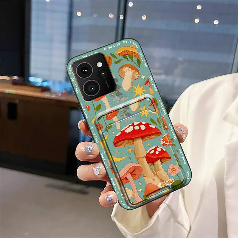 Dirt-resistant Back Cover Phone Case For Nokia HMD Skyline Card Slot Soft Case Cute Protective Cover Waterproof Graffiti
