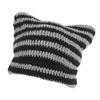 Women S Striped Knit Beanie With Cat Ears Pointed Ear Flap Hat