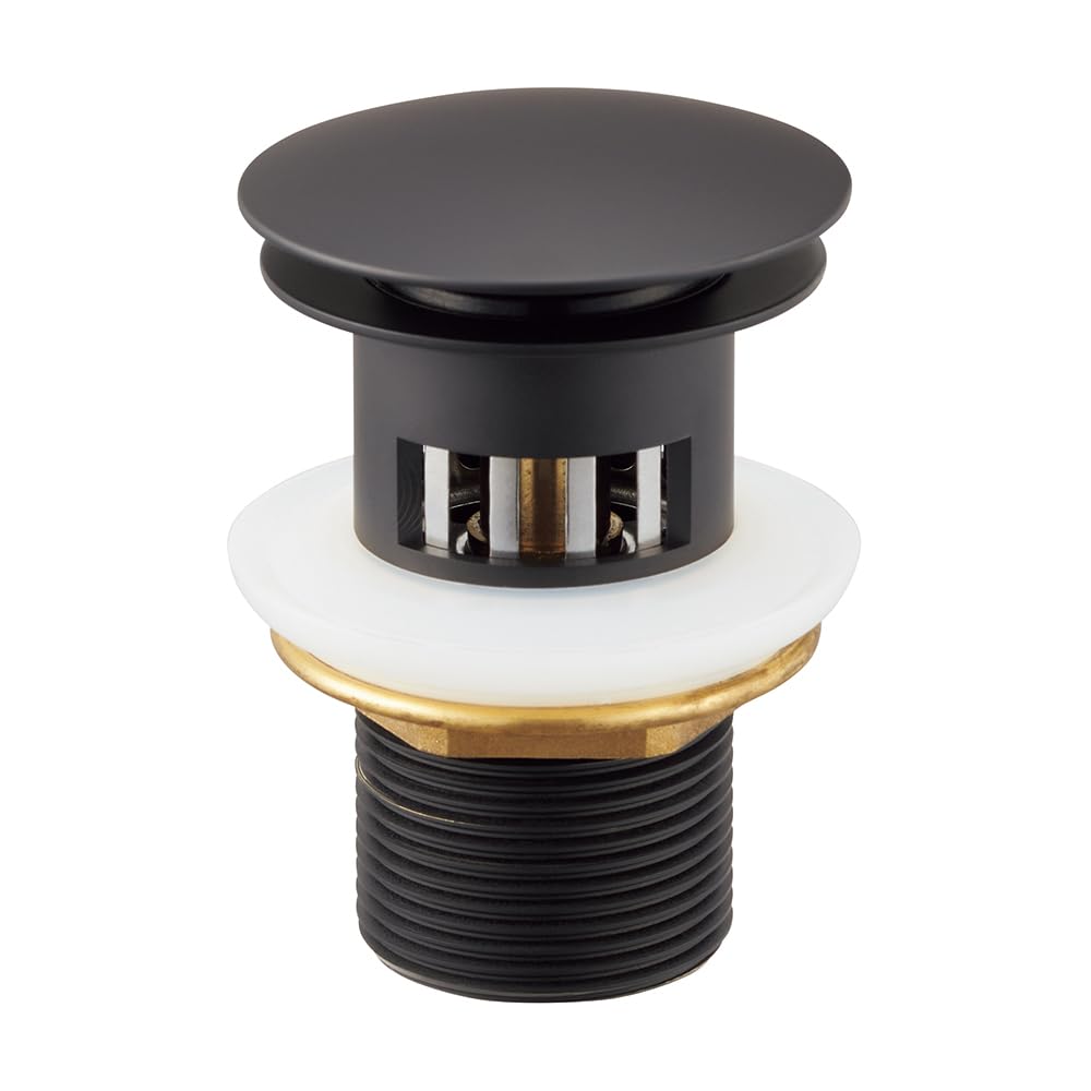 

SANEI Pop-up Side Drain Plug for Overflow with Hair Catcher, Matte Black, H3310N-MDP-32