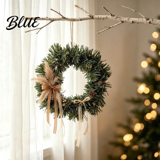Künstlicher Weihnachtskranz Norfolk-Tanne für Haustür Unechte Grüne Nadeln Natürliche Optik Kranz Winter Bauernhaus Feiertags-Hänge-Dekoration Veranda Fenster