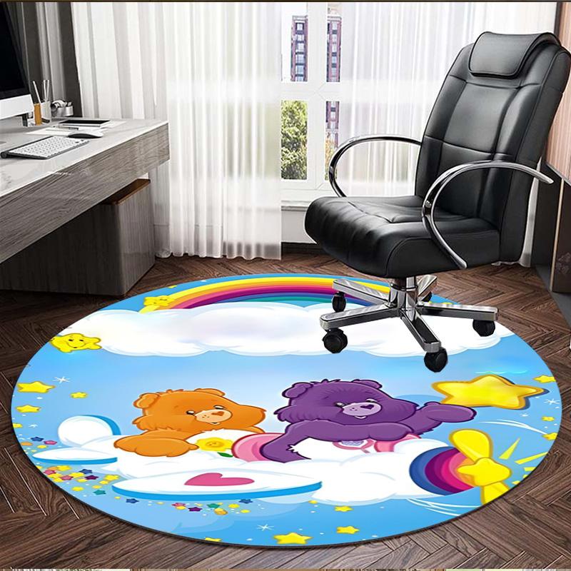 Care Bears Print Round Rug, Washable Floor Carpet, For Entryway Dorm Laundry Room Office Study, Home Decor Birthday Christmas Gift