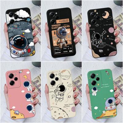 Pro Xiaomi Poco X3 X4 X5 Pro C40 C55 M3 M4 Pro Pouzdro na telefon Měkký tekutý silikonový ochranný kryt proti pádu Astronaut Pro Xiaomi Poco Shell Bumper