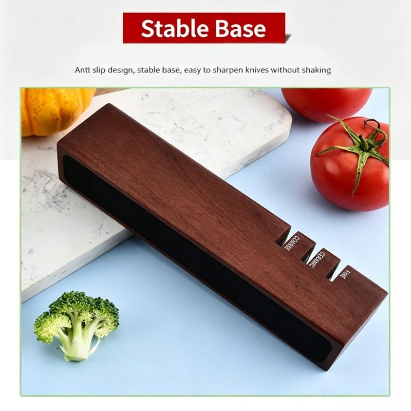 Wood Knive Sharpener,3Stage Sharpening Handheld Manual Knive Blade Sharpener,Precisions Knive Sharpener Tools
