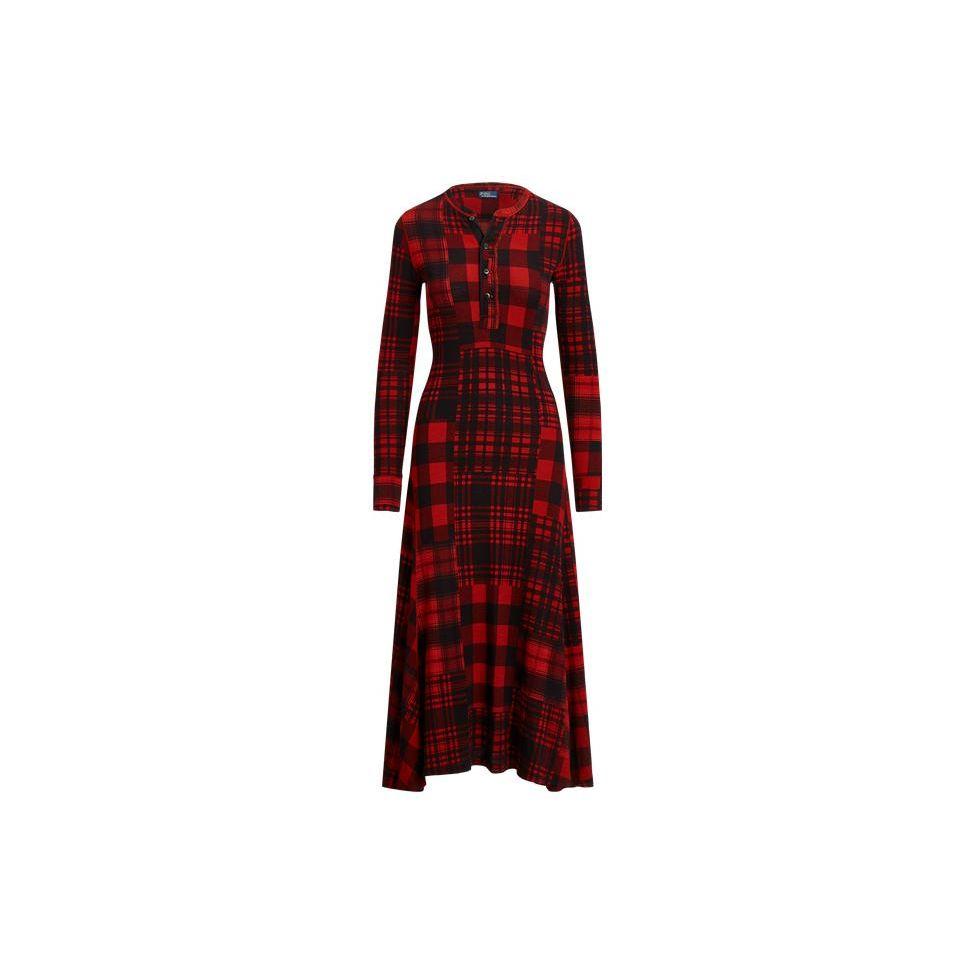 

Polo Ralph Lauren FW23 Платье в клетку с цветовыми блоками, приталенное, с длинным рукавом, женское, красное WMPODRSNFA20566-600 S
