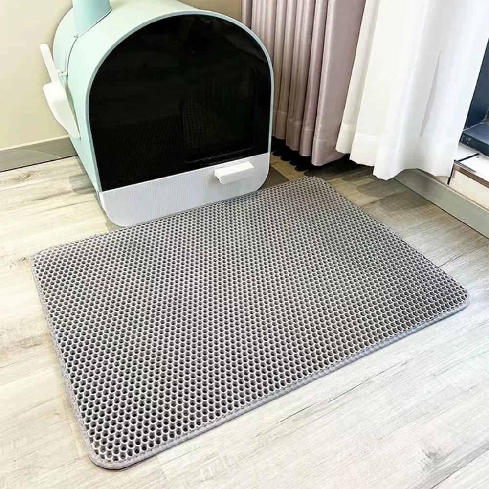 90x60CM Large Cat Litter Mat Waterproof Double Layer Non Slip Litter Box Tray Pad Washable Durable Pet Toilet Training Mat 60x90cm
