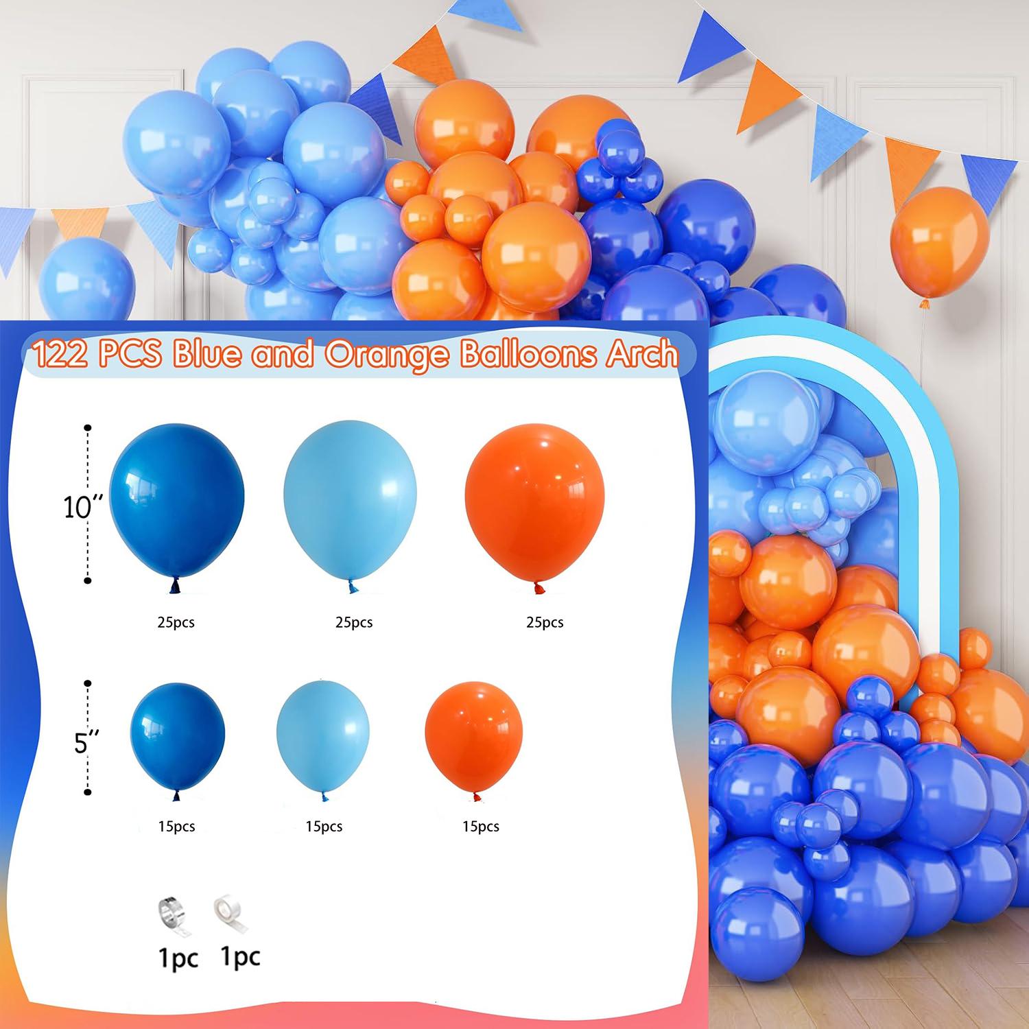 Orange Blue Balloon Arch Holiday Decoration Balloon for Princess Birthday Party Decoration Wedding Theme Event Decoration Etc Other