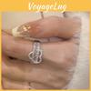 Zarter Ring im Ins-Stil mit herzförmigem Zirkonia für Damen, vielseitiges Modeaccessoire