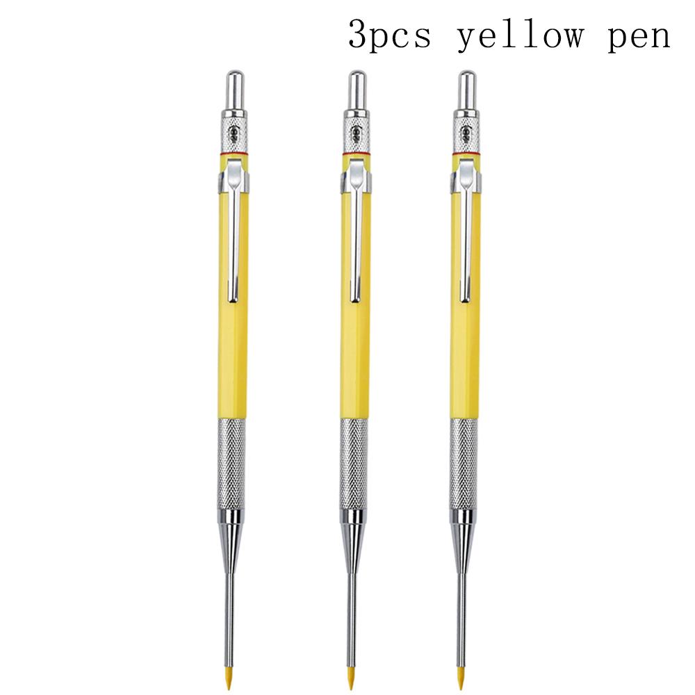 3Pcs/Set Multicolor Metal Woodworking Mechanical Pencil Set 2.0mm 2B Black Lead Core Deep Hole Scribing Marking Tool