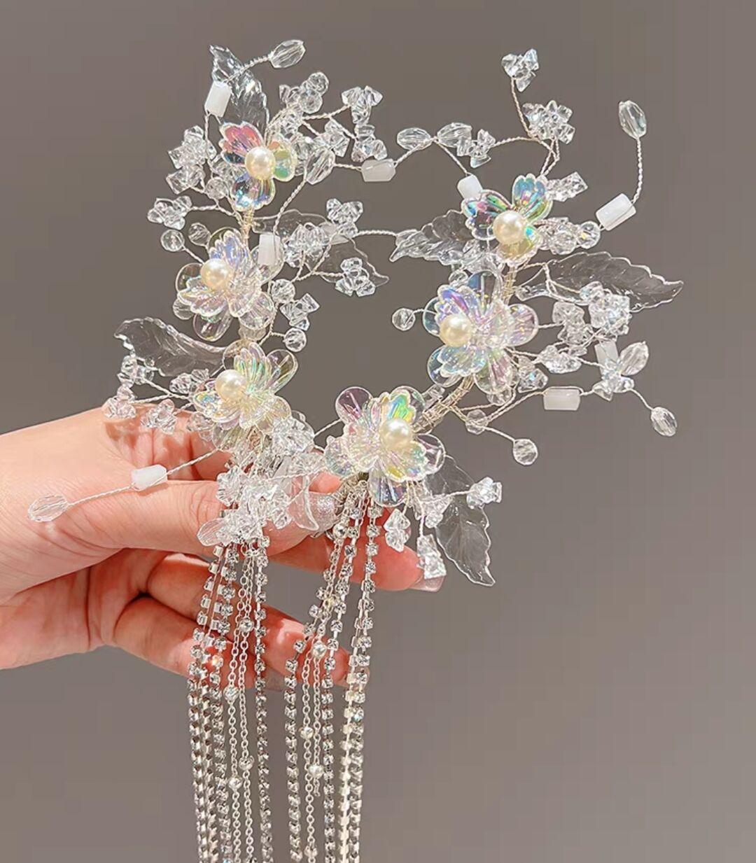 

Super Immortal Butterfly Tassel Hair Accessories Girls Antique Hanfu Hairpin Children s Crystal Performance Mori Princess Birthday Headdress