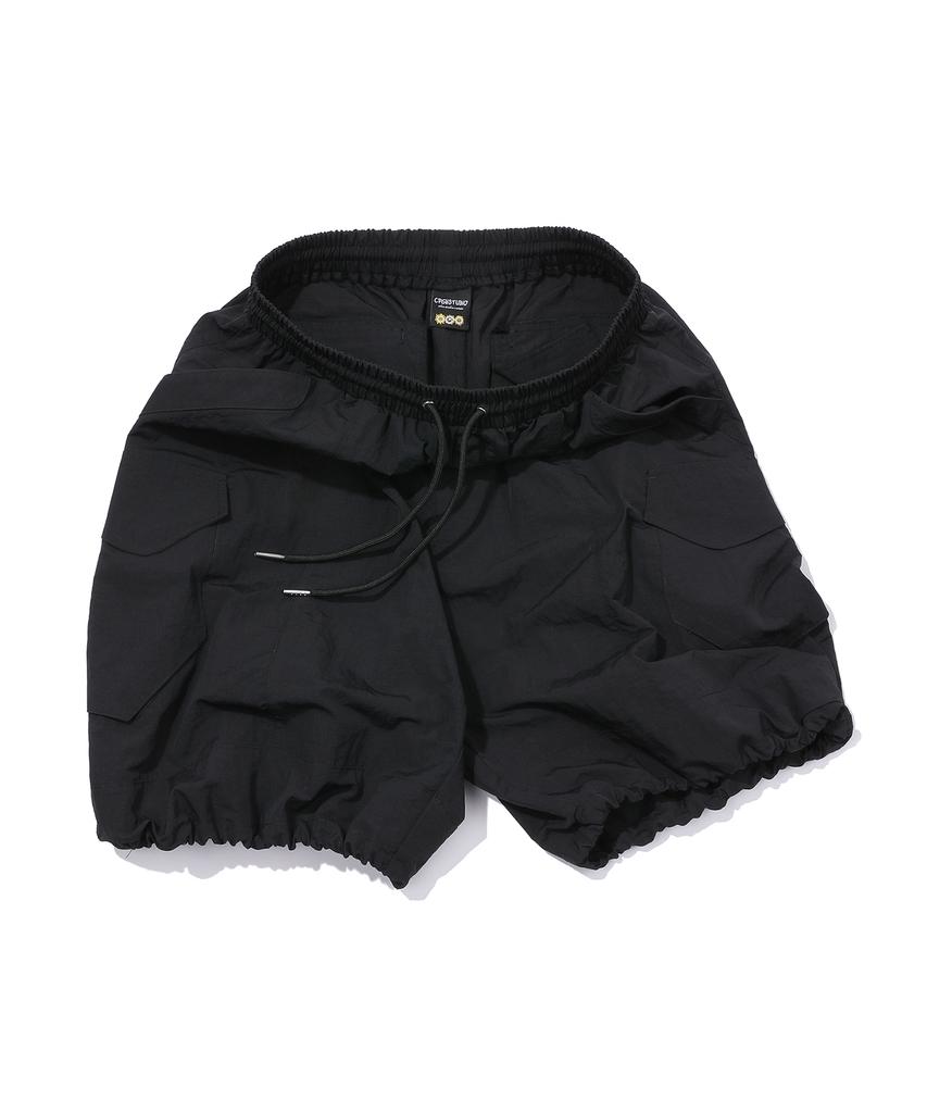 Compagno Bermuda Cargo Nylon Pants Black