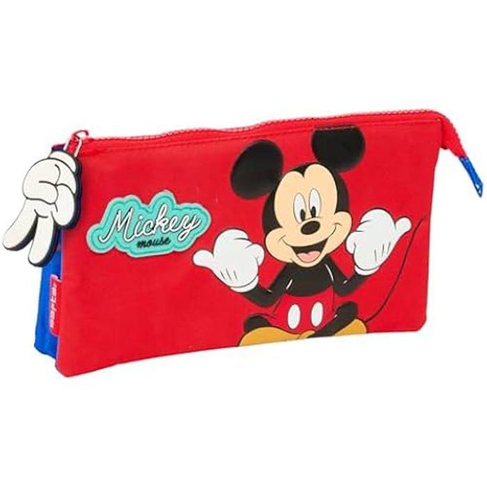 Trousse Triple - SAFTA - Mickey Mouse - Confortable - Polyvalente - Qualité Supérieure