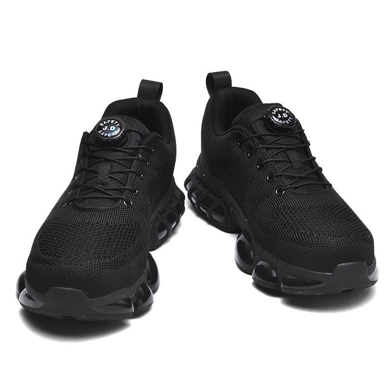 

Plus Size Stylish Work Shoes - Safety Protection, Anti-Smash, Anti-Puncture, Couple Style Construction Shoes for Men Black; 41