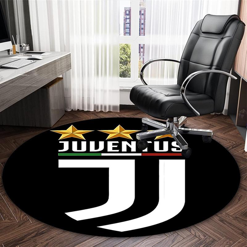 1pc Football Team (12) Print Round Carpet Chair Round Carpet Suitable for Bedroom Living Room Home Decorative Carpet