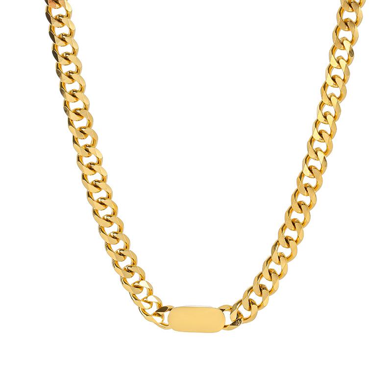 Bold Hip-Hop Titanium Steel Necklace: Gold Exaggerated Clavicle Chain