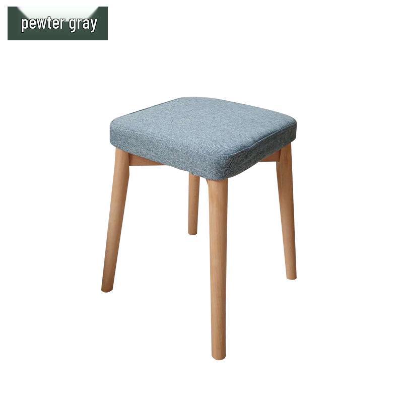 Modern Square Beech Wood Stool – Versatile for Dining, Makeup, or Shoe Changing 30x30x44 cm серый/чирковый