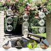 Bird Scare Devices 3D Mirror Round Wind Spinner 3D Mirror Bird Reflectors For Outdoor Garden Porch Patio Balcony Deck Window