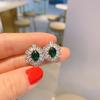Jewelry Set Simulation Emerald Pendant 10 * 12 Stud Earrings 6 * 8 Three-Piece Set