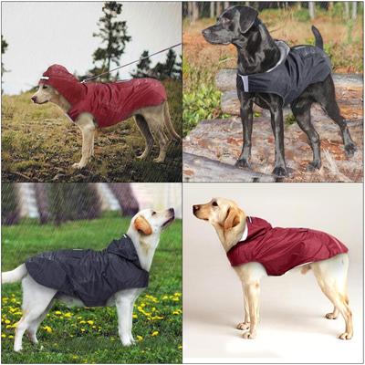Poncho Reflectante para Perro de Raza Grande - Impermeable y Cortavientos con Capucha