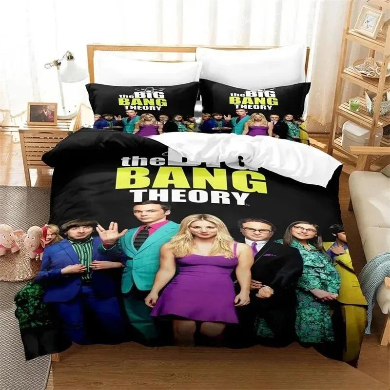 3D-tryck Big Bang Theory Sängklädesset, Påslakan Täcke Sängset Quiltöverdrag Örngott, King Queen Twin Storlek Pojkar Flickor Vuxna