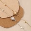 Golden Silvery Sun Charm Bracelet with Synthetic Zircon for Women
