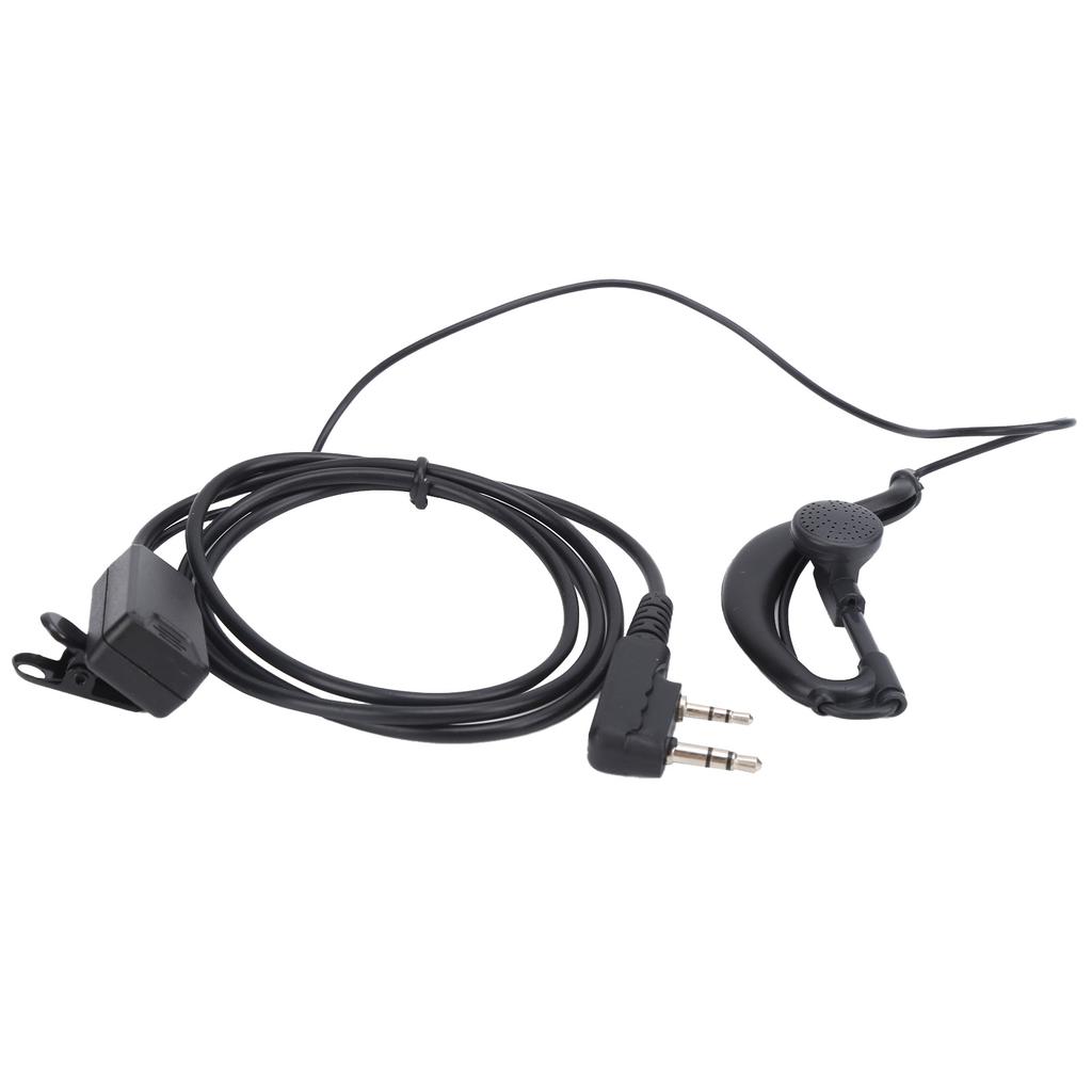 2 Way Radio Headset Universal 2Pin Headset with Collar Clip G Shape for Baofeng BF‑888S UV5R
