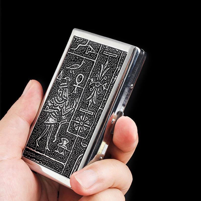 Triple-Use 10cm Metal Cigarette Case: Coarse, Medium, Fine Pressure-Resistant Portable for Men