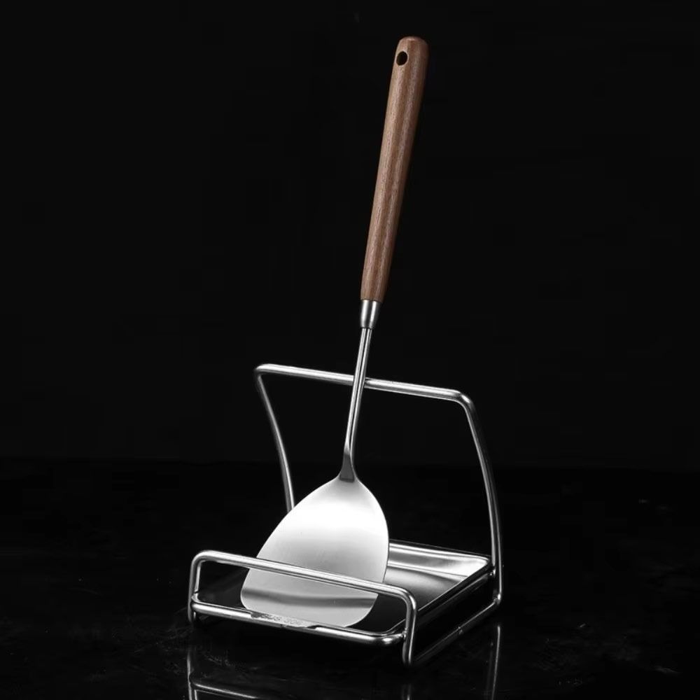 Portable Stainless Steel Cutting Board Holder Rustproof Large Capacity Spoon Holder with Draining Tray Pot Lid Stand