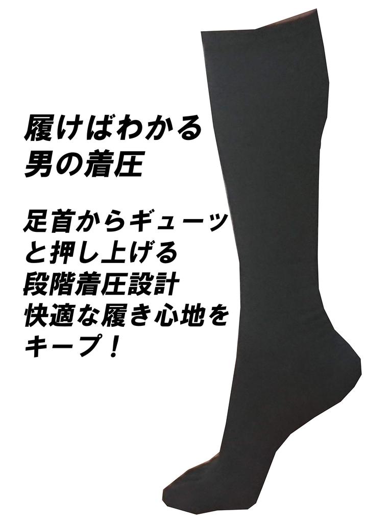 Applause Set of Compression Knee Socks with Deodorizing Refreber 3-Pair Men's Five-Toe
