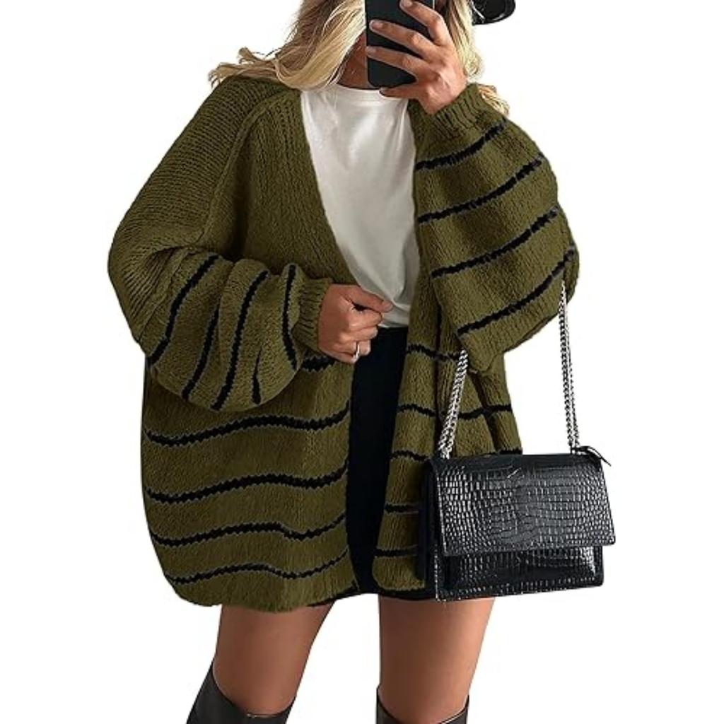 Women's Sweater Solid Color Long-sleeved Casual Loose Cardigan Sweater Jacket