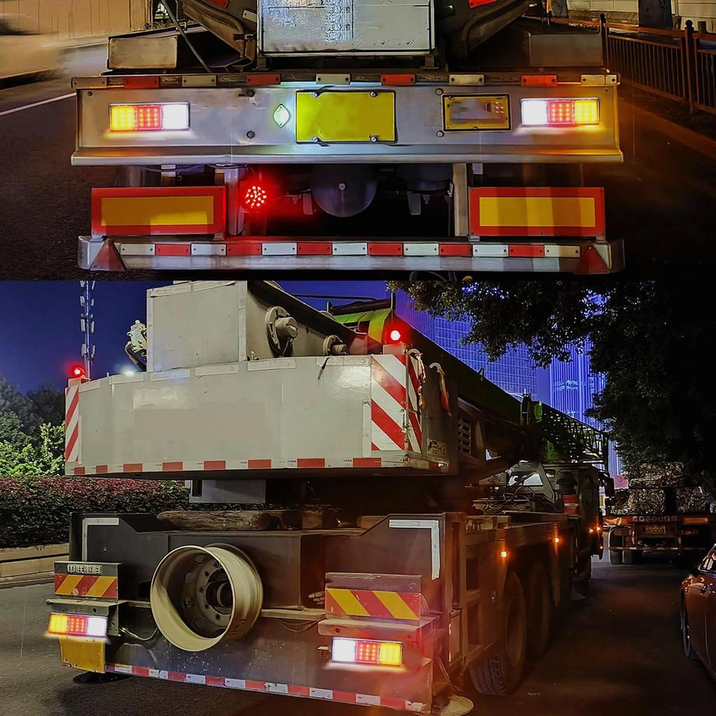 Ygmylandbb Truck Tail LED Tail Trailer Rear Combination Brake and Small LED Light Set of 2 and Lights, 12V/24V Lights, Triple-Band, Lamps, Lights,