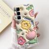For Infinix Hot 50 Pro+ Hot50 Pro Hot 50 Pro Plus 4G Phone Case Soft Silicone Back Cover Love Heart Girly Flower Painting Fundas
