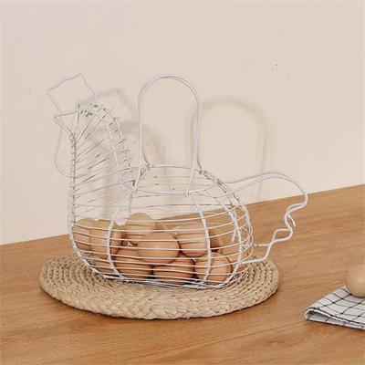 Aufbewahrungskorb für Eier in Hühnerform, aus Eisenkunst, für den Haushalt, Gemüse, Obst, Behälter, Organizer, Regalkorb