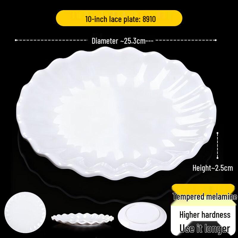Melamine Lace Edge Serving Plate