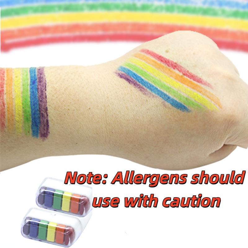Kids  Childrens Washable Non-toxic Rainbow Drawing Crayon Stick Sport Game Prop Graffiti Toy For Festival Party Performance Adults Event
