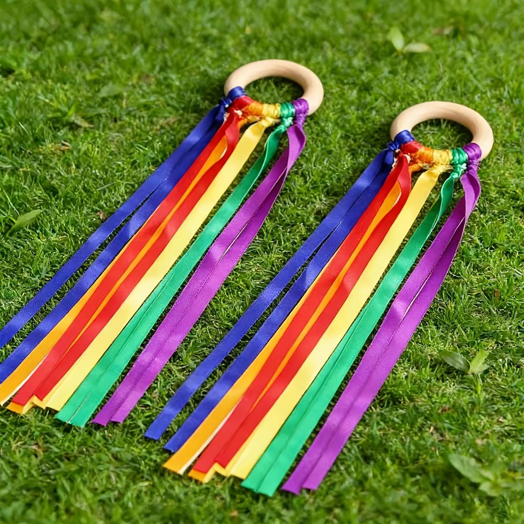 4pcs Colorful Multi-Tone Ribbon Garland - Durable All-Weather Fabric Party Decoration, Suitable for Birthdays, Weddings, Easter, Valentine's Day