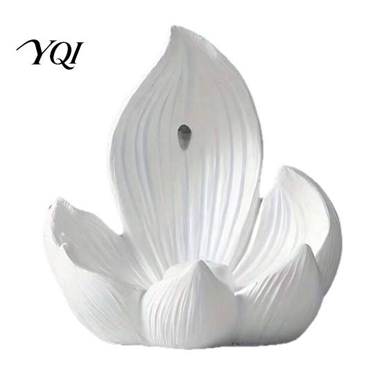 Incense Sticks Holder Lotus Backflow Burner Holder, Resin Cone Diffuser, Desktop Tray Aromatherapy for Yoga Meditation Tea Room Bedroom Calming Decor