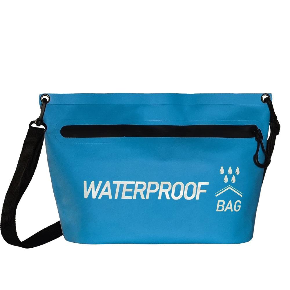 Zipper Closure Waterproof storage bag Large-capacity storage Waterproof shoulder bag  Rafting синий