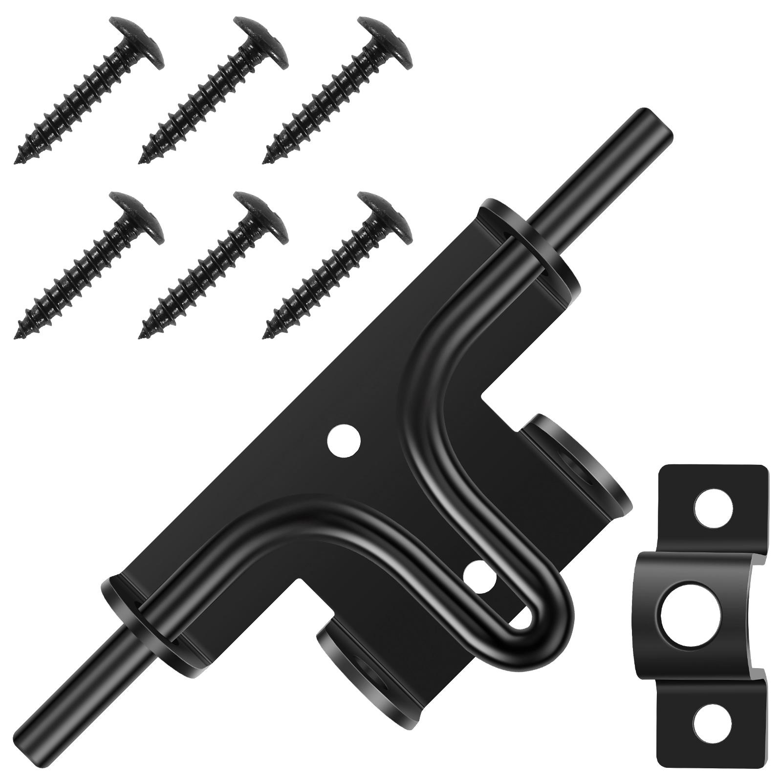 

New Door Latch Lock Iron Bolt Sliding Lock for Door Black Bolt Gate Lock with Screws for Outdoor Doors Sheds Barn Doors Cabinets чёрный