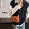 Bag Women's 2025 Autumn New Trendy Korean Version Shoulder Messenger Bag Simple and Fashionable Foreign Style Rhombus Chain Small Square Bag