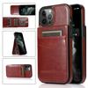 Suitable for iPhone 17 phone case, Apple 16E crazy horse pattern solid color card slot stand anti-drop phone protective case