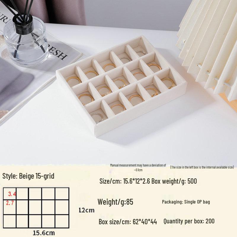 Velvet Jewelry Box – Ring and Earring Tray with Bracelet Compartment