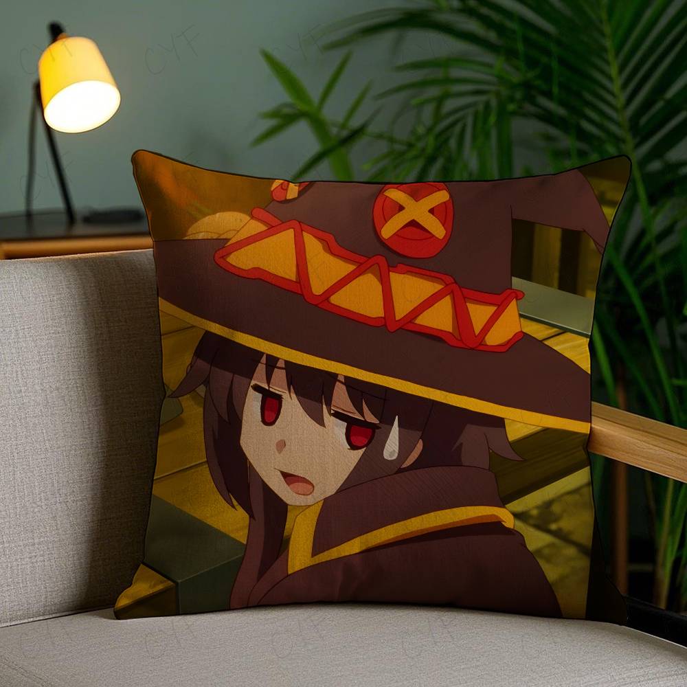 

Hot Anime k-KonoSuba M-Megumin Pillow Case Custom Printed Brushed Fleece Pillow, Baby Skin-Touch, Eco-Friendly Dye-Sublimation C 16x16Inch